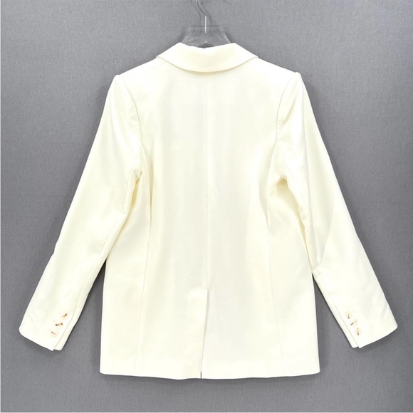 FAVORITE DAUGHTER Blazer Womens Small Cream Margaret Tuxedo Double Breasted NEW - Picture 2 of 12